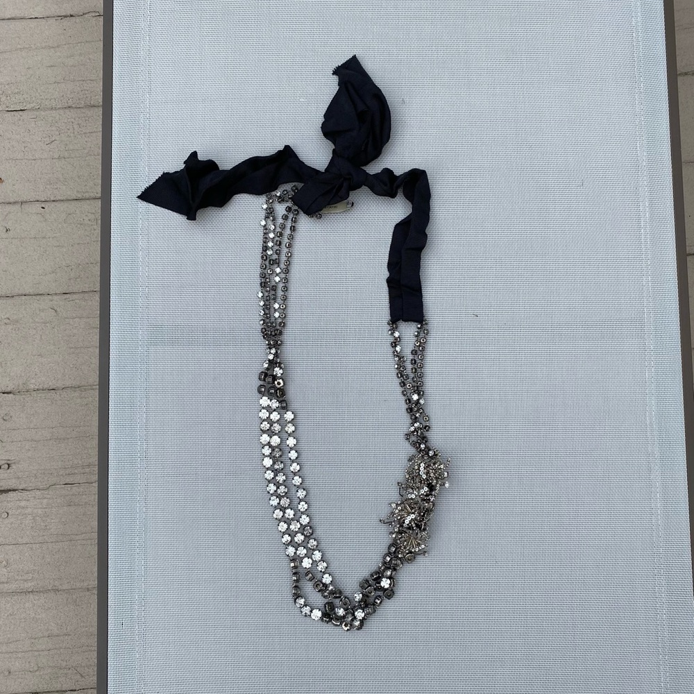 Simply Vera Silver Sparkle Necklace with Black Tie - Picture 5 of 12